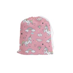 Cute-unicorn-seamless-pattern Drawstring Pouch (medium) by Salman4z