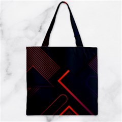 Gradient-geometric-shapes-dark-background-design Zipper Grocery Tote Bag by Salman4z