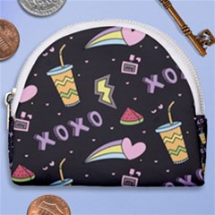 Cute-girl-things-seamless-background Horseshoe Style Canvas Pouch by Salman4z