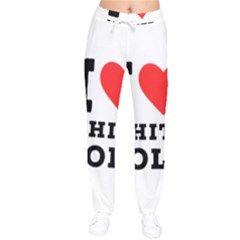 I Love White Gold  Women Velvet Drawstring Pants by ilovewhateva