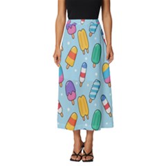 Cute-kawaii-ice-cream-seamless-pattern Classic Midi Chiffon Skirt by Salman4z