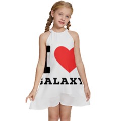 I Love Galaxy  Kids  Halter Collar Waist Tie Chiffon Dress by ilovewhateva