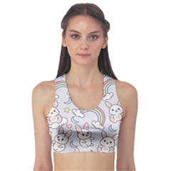 Seamless-pattern-with-cute-rabbit-character Sports Bra by Salman4z