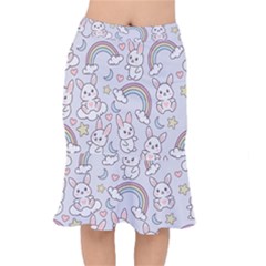 Seamless-pattern-with-cute-rabbit-character Short Mermaid Skirt by Salman4z