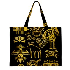 Golden-indian-traditional-signs-symbols Zipper Mini Tote Bag by Salman4z