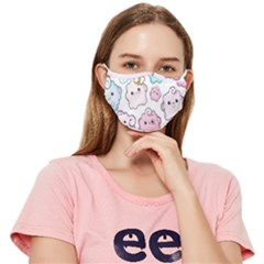 Cute-doodle-cartoon-seamless-pattern Fitted Cloth Face Mask (adult) by Salman4z