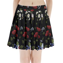 Floral-folk-fashion-ornamental-embroidery-pattern Pleated Mini Skirt by Salman4z