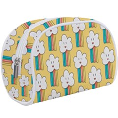 Smile-cloud-rainbow-pattern-yellow Make Up Case (large) by Salman4z