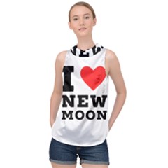 I Love New Moon High Neck Satin Top by ilovewhateva