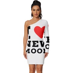 I Love New Moon Long Sleeve One Shoulder Mini Dress by ilovewhateva