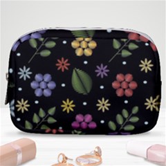 Embroidery-seamless-pattern-with-flowers Make Up Pouch (small) by Salman4z