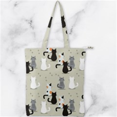 Cute-cat-seamless-pattern Double Zip Up Tote Bag by Salman4z