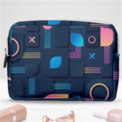 Gradient Geometric Shapes Dark Background Make Up Pouch (medium) by Salman4z