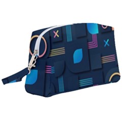 Gradient Geometric Shapes Dark Background Wristlet Pouch Bag (large) by Salman4z