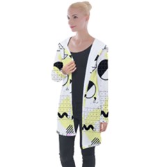 Graphic-design-geometric-background Longline Hooded Cardigan by Salman4z