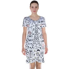 Big-collection-with-hand-drawn-objects-valentines-day Short Sleeve Nightdress by Salman4z