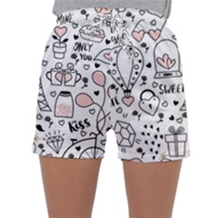 Big-collection-with-hand-drawn-objects-valentines-day Sleepwear Shorts by Salman4z