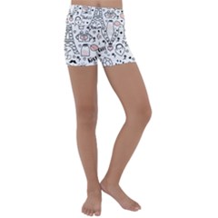 Big-collection-with-hand-drawn-objects-valentines-day Kids  Lightweight Velour Yoga Shorts by Salman4z