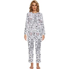 Big-collection-with-hand-drawn-objects-valentines-day Womens  Long Sleeve Lightweight Pajamas Set by Salman4z