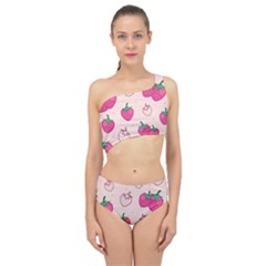 Seamless-strawberry-fruit-pattern-background Spliced Up Two Piece Swimsuit by Salman4z