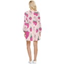 Seamless-strawberry-fruit-pattern-background Tiered Long Sleeve Mini Dress View2