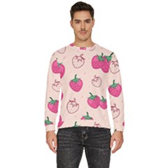 Seamless-strawberry-fruit-pattern-background Men s Fleece Sweatshirt by Salman4z