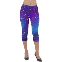 Realistic-night-sky-poster-with-constellations Lightweight Velour Capri Leggings  by Salman4z