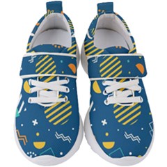 Flat-design-geometric-shapes-background Kids  Velcro Strap Shoes by Salman4z