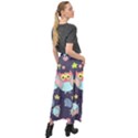 Owl-stars-pattern-background Velour Split Maxi Skirt View2