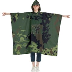 Military Background Grunge Women s Hooded Rain Ponchos by pakminggu