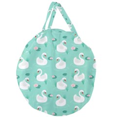 Elegant Swan Seamless Pattern Giant Round Zipper Tote by pakminggu