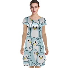 Penguins Pattern Cap Sleeve Nightdress by pakminggu