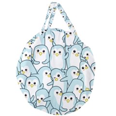 Penguins Pattern Giant Round Zipper Tote by pakminggu