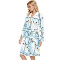 Penguins Pattern Long Sleeve Velvet Robe View2