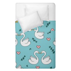 Elegant Swan Pattern Design Duvet Cover Double Side (single Size) by pakminggu