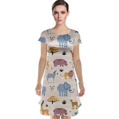 Wild Animals Seamless Pattern Cap Sleeve Nightdress by pakminggu