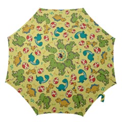 Seamless Pattern With Cute Dinosaurs Character Hook Handle Umbrellas (large) by pakminggu