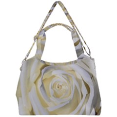 White Roses Flowers Plant Romance Blossom Bloom Nature Flora Petals Double Compartment Shoulder Bag by pakminggu