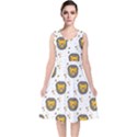 Lion Heads Pattern Design Doodle V-Neck Midi Sleeveless Dress  View1