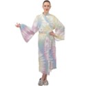 Tie Dye Pattern Colorful Design Maxi Velvet Kimono View1