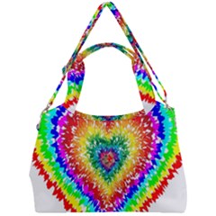 Tie Dye Heart Colorful Prismatic Double Compartment Shoulder Bag by pakminggu