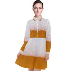 Beer Foam Bubbles Alcohol Glass Long Sleeve Chiffon Shirt Dress by pakminggu