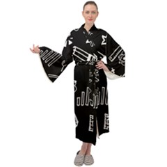 Knowledge Drawing Education Science Maxi Velvet Kimono by pakminggu