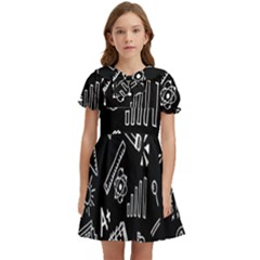 Knowledge Drawing Education Science Kids  Bow Tie Puff Sleeve Dress by pakminggu