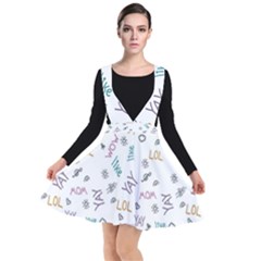 Doodle Pattern Plunge Pinafore Dress by pakminggu