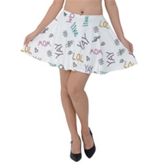 Doodle Pattern Velvet Skater Skirt by pakminggu