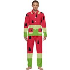 Watermelon Fruit Food Healthy Vitamins Nutrition Men s Long Sleeve Velvet Pocket Pajamas Set by pakminggu