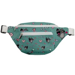 Raccoon Texture Seamless Scrapbooking Hearts Fanny Pack by pakminggu