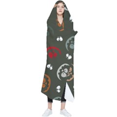 Art Halloween Pattern Creepy Design Digital Papers Wearable Blanket by pakminggu