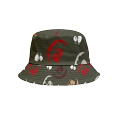 Art Halloween Pattern Creepy Design Digital Papers Inside Out Bucket Hat (kids) by pakminggu